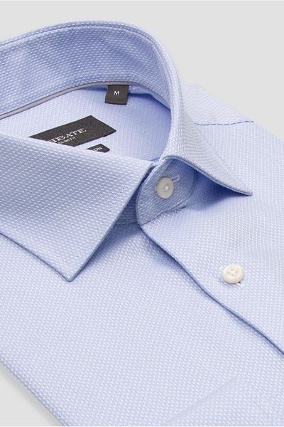 Abbate Donatello Non Iron Armure Cotton Slim Fit Light Blue Classic Collar Men's Solid Shirt