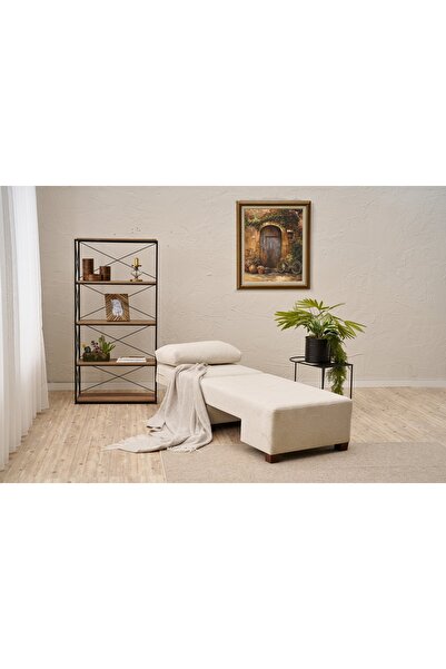 Vivense PERENNA YATAKLI TEKLİ KOLTUK, ŞÖNİL, KREM, SOL