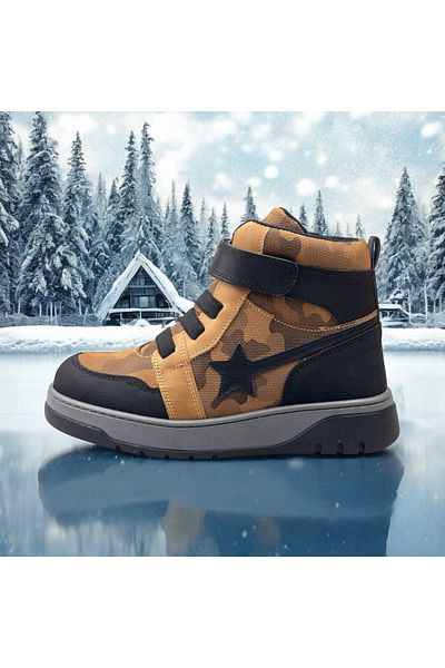 JOJO KIDS Детски ортопедични ботуши, ботуши от 100% естествена кожа, водоустойчиви, ботуши с велкро, неплъзгаща се подметка
