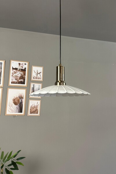 Bamyum Risso Beyaz Metal Avize Eskitme Fener Başlık Tekli Rustik Cafe Modern Sarkıt Aydınlatma