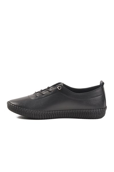 Voyager Black Genuine Leather Women's Casual Shoes