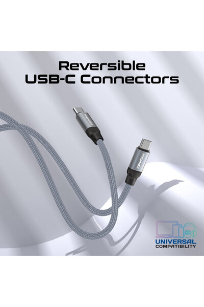 Promate Springy USB-C Magnetic Self-Regulating Cable, Supports 60W Data Transfer and Charging