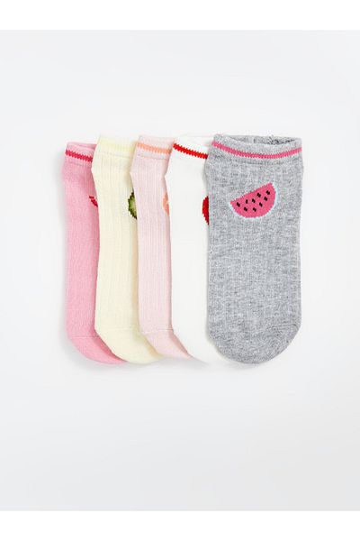 LC Waikiki Girl's 5-Pack Printed Booties Socks