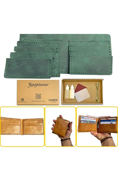 ipekbazaar Meriç Genuine Leather Men's Wallet Diy-Diy Set