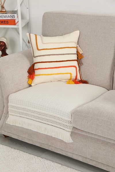 Aisha's Design Lace Embroidered Single Seat Cover 87X75 Cm,Ko-41T