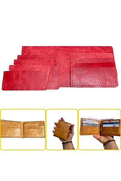 ipekbazaar Ready Cut Leather for Meriç Genuine Leather Men's Wallet with Sewing Holes
