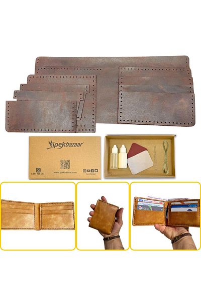 ipekbazaar Meriç Genuine Leather Men's Wallet Diy-Diy Set