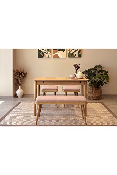 Vivense VİNA MİNİ AÇILIR MUTFAK MASA TAKIMI,KARİNA MEŞE TAŞ RENGİ, 0900