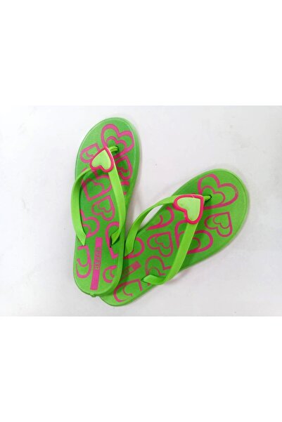byzek Flip Flops Transparent Soft Pvc Heart Buckle Fist K Green Beach and Daily Slippers
