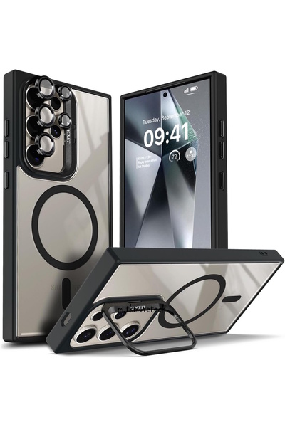 m.tk moveteck Samsung Galaxy S24 Ultra Kılıf Standlı Mika Magsafe Hassas Buto...