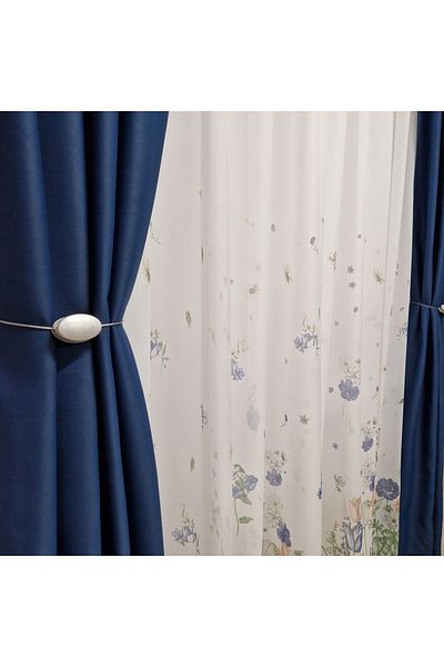 Perdelenoi by Igni Comex Blackout Drapes, Navy Blue, Set Of 2 Pieces