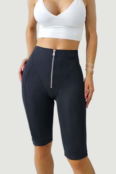 FashionForYou Tenesy short tights, with ribbed and shaping cut, Black