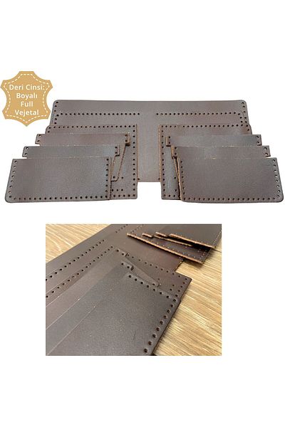 ipekbazaar Ready Cut Leather for Meriç Genuine Leather Men's Wallet with Sewing Holes