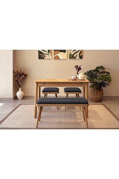 Vivense VİNA MİNİ AÇILIR MUTFAK MASA TAKIMI, KARİNA MEŞE ANTRASİT, 1053