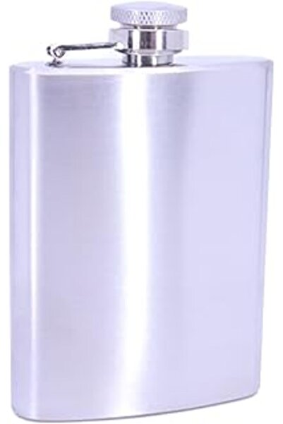 stainless steell قارورة مياه للجيب من الكروم غير اللامع سعة 4 أونصة