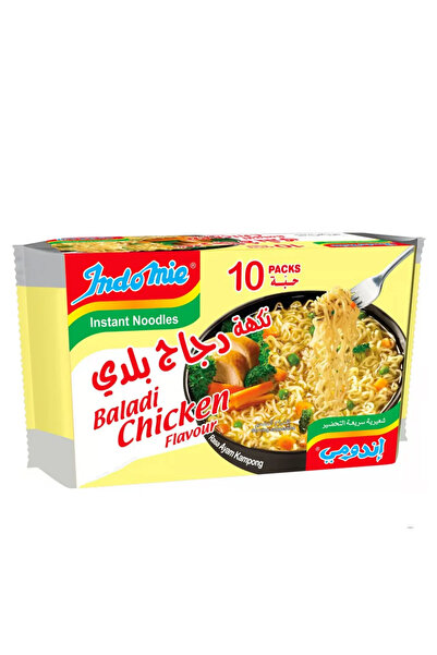 İndomie نودلز سريعة التحضير بنكهة الدجاج البلدي، 70 غرام × 10