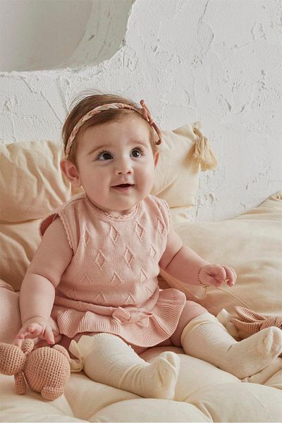 Uludağ Triko Pink Baby Girl Organic Cotton Jumpsuit