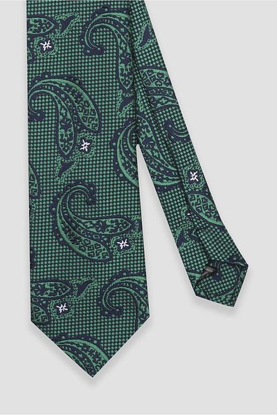 Abbate Tie 8 cm Microfiber Polyester Green Men's Patterned Tie