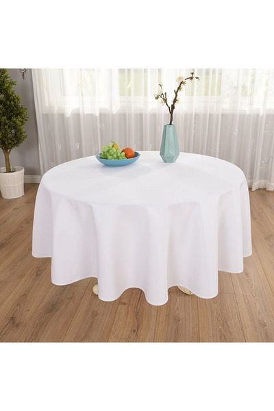 Pucioasa Round tablecloth, 100% cotton ranforce, 140 cm, white