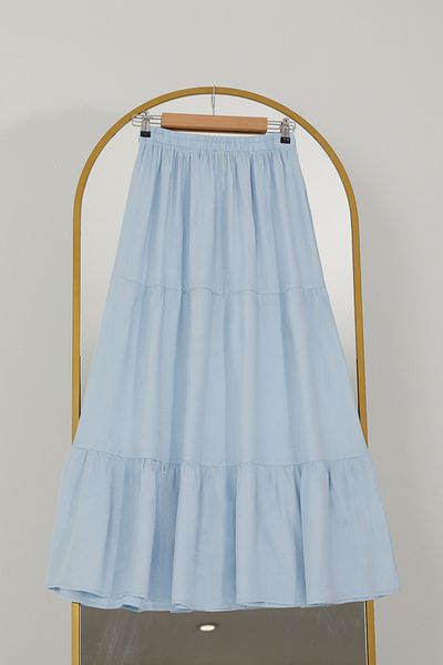 DPARİS Elastic Waist Layered Skirt