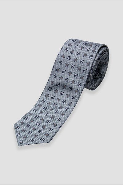 Abbate Tie 8 cm Microfiber Polyester Light Blue Men's Patterned Tie