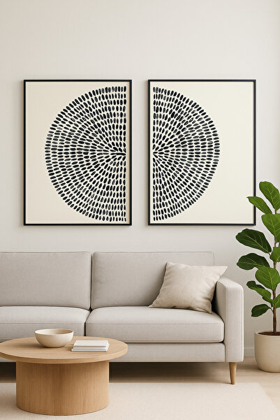 seninürünün Vortex - Pictură modernă din 2 piese cu imprimare pe tablă adevărată, cu cadru metalic din aluminiu negru