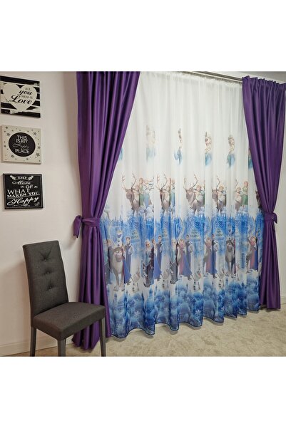 Perdelenoi by Igni Comex Blackout Curtains Purple Uni with Rejansa set of 2 pieces