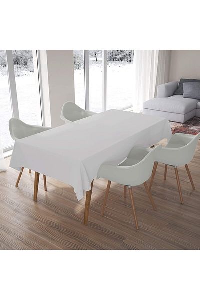 Pucioasa 100% cotton ranforce tablecloth, 140x220cm, white