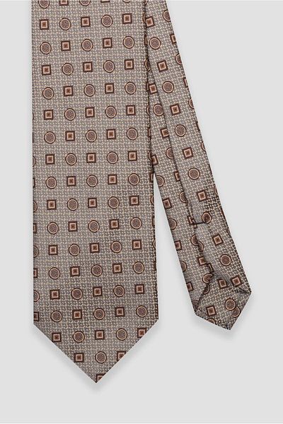 Abbate Tie 8 cm Microfiber Polyester Yellow Men's Patterned Tie