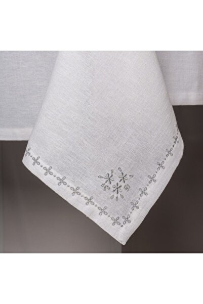 Cotton Box Embroidered Tablecloth Set, Cotton Box, White Pear