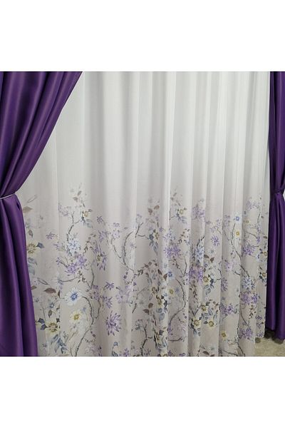 Perdelenoi by Igni Comex Blackout Curtains Purple Uni with Rejansa set of 2 pieces