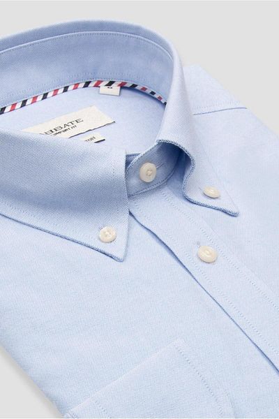 Abbate Marcel American Oxford Cotton Comfort Fit Light Blue Button-Down Collar Men's Solid Shirt
