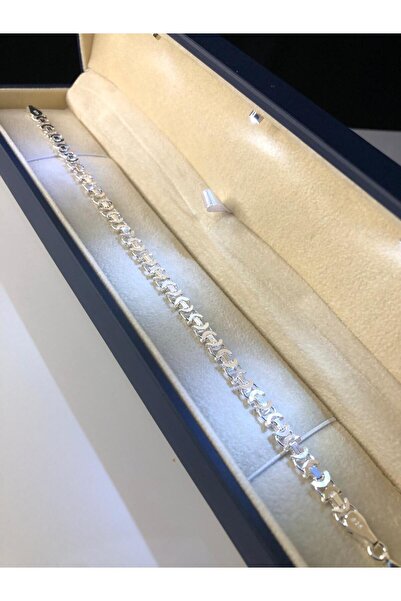 GWOMA Erkek Gümüş Bileklik - 5.5 Mm Euro Kral Model Parlak Model Işıklı Kutud...