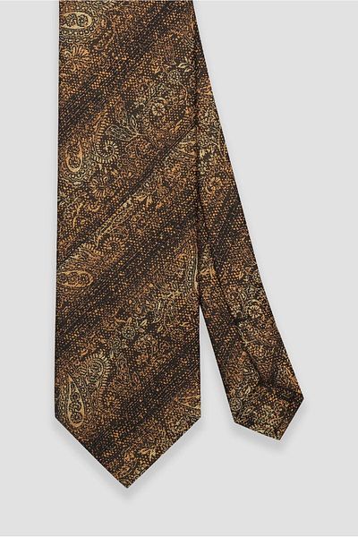 Abbate Tie 8 cm Microfiber Polyester Yellow Men's Patterned Tie