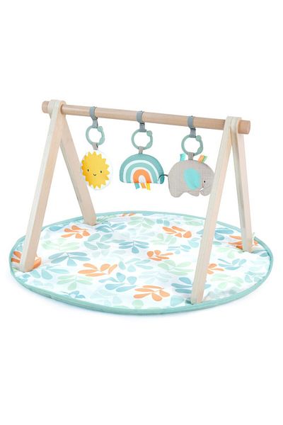 Ingenuity Sun Valley Wooden Toy Arch & Play Mat, 0-36 Months