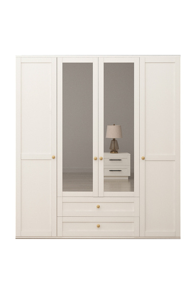 Eymense Royal 4 Kapaklı Aynalı Gardırop Aytaşı Meşe