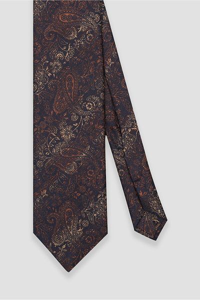 Abbate Tie 8 cm Microfiber Polyester Brown Men's Patterned Tie