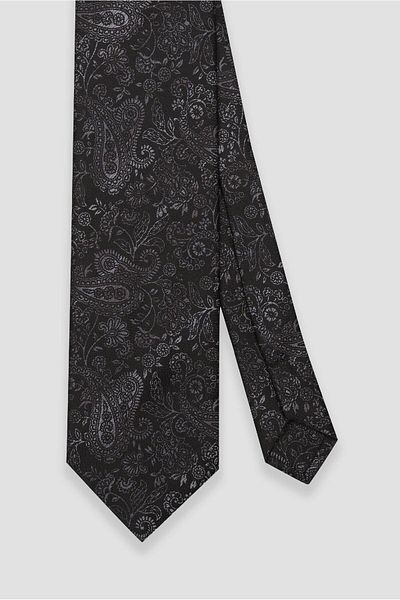 Abbate Tie 8 cm Microfiber Polyester Black Men's Patterned Tie