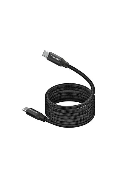 Promate Springy USB-C Magnetic Self-Regulating Cable, Supports 60W Data Transfer and Charging