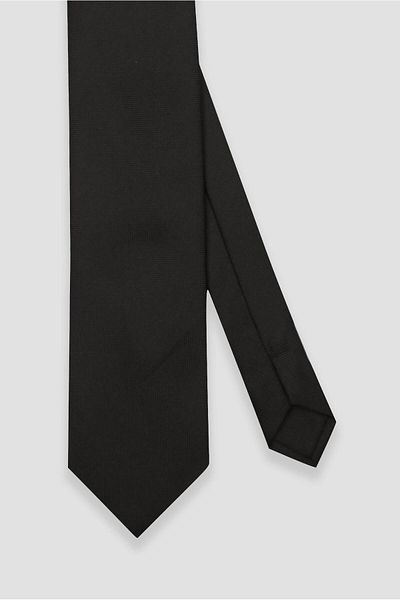 Abbate Tie 8 cm Microfiber Polyester Black Men's Plain Tie