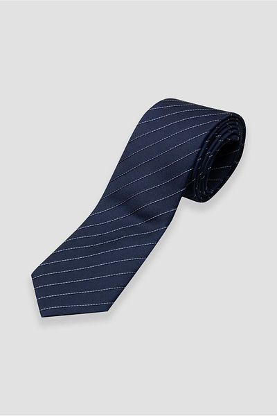 Abbate Tie 8 cm Microfiber Polyester Navy Blue Men's Striped Tie