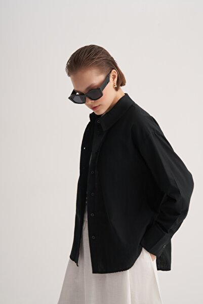 EBU Prive Women's Organic Cotton Basic Shirt Black