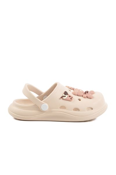 Aspor Ecru Girl's Sabo Slippers