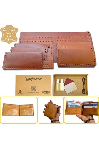 ipekbazaar Meriç Genuine Leather Men's Wallet Diy-Diy Set