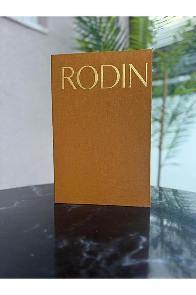 BGV HOME Orange Rodin Written Decorative Fabric Book Box