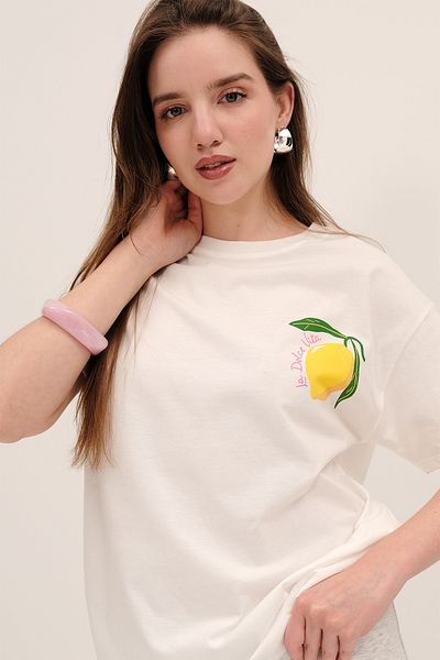 Addax Lemon Printed T-Shirt P10496