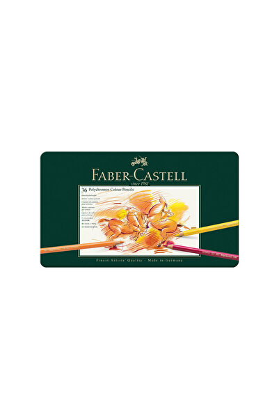 Faber Castell Polychromos 36 Renk Boya Kalemi, Örtücü ve Parlak Renkler, Yüks...