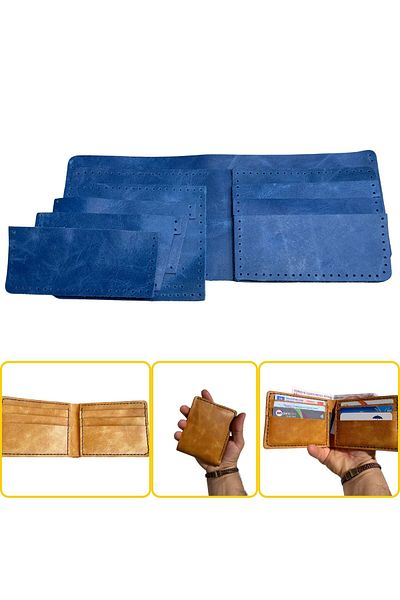 ipekbazaar Ready Cut Leather for Meriç Genuine Leather Men's Wallet with Sewing Holes