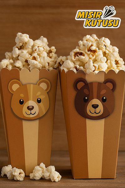 Ege Pastacılık Corn Box Teddy Bear Popcorn Box 8 Pcs