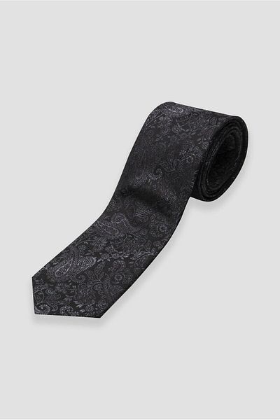 Abbate Tie 8 cm Microfiber Polyester Black Men's Patterned Tie
